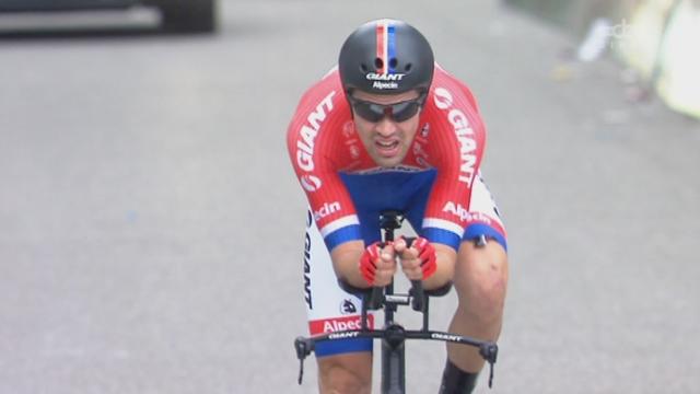 9e étape, Berne (contre-la-montre individuel):  Tom Dumoulin devance Fabian Cancellara et récupère la première place