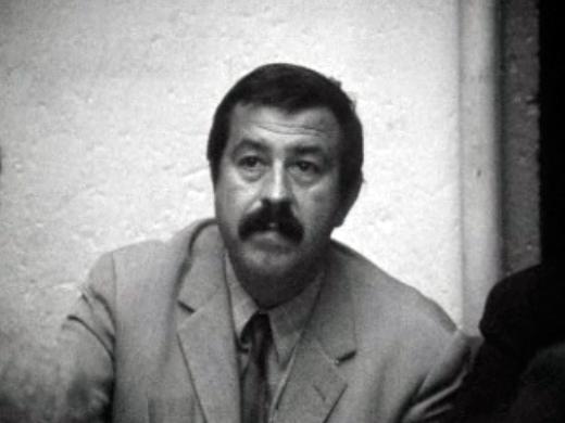 Günter Grass, l'écrivain allemand en campagne politique en 1969. [RTS]