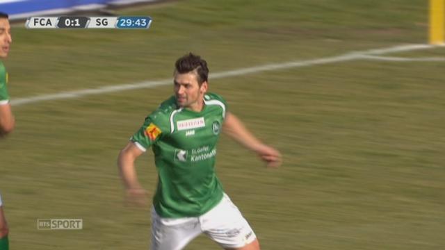 FC Aarau - Saint-Gall (0-1): ouverture du score d‘Albert Bunjaku grâce à une mésentente entre la défense et le gardien d’Aarau