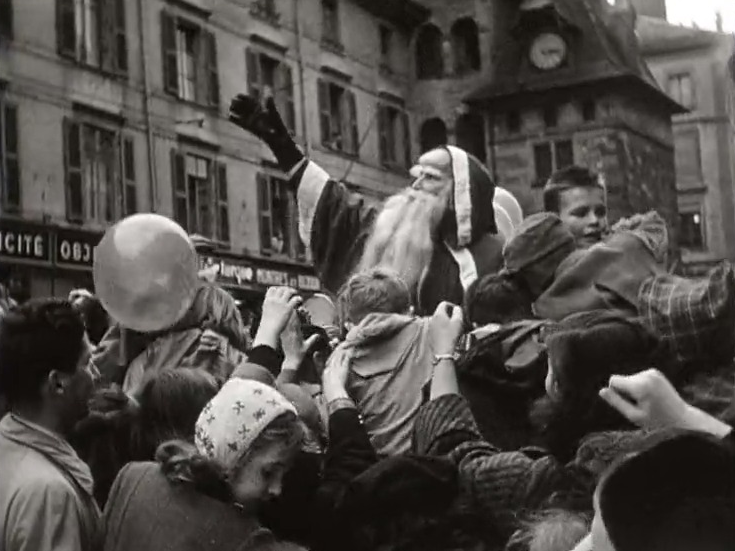 Le père Noël à Genève en 1954. [RTS]