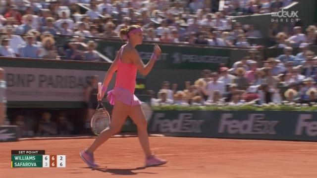 Finale dames, Serena Williams (USA) - Lucie Safarova (CZE) (6-3, 6-7): le match est relancé grâce à la Tchèque qui remporte son tie-break 7-2