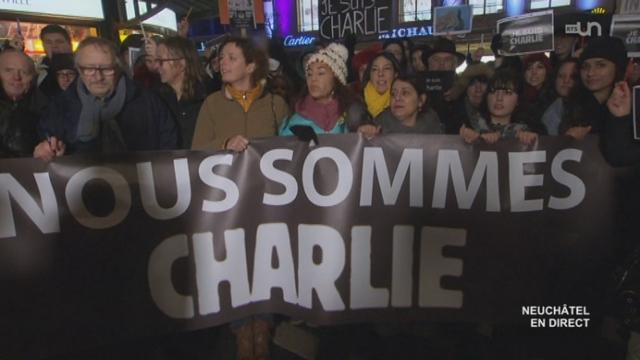 Attentat à Charlie Hebdo: un rassemblement en hommage au journal a lieu à Neuchâtel