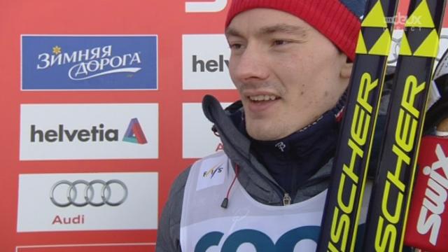 15 km classique messieurs: Finn Haagen Krogh (NOR) à l'interview après sa victoire