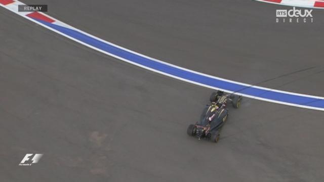 Sotchi. Q1: sortie de piste de Pastor Maldonado (Lotus)