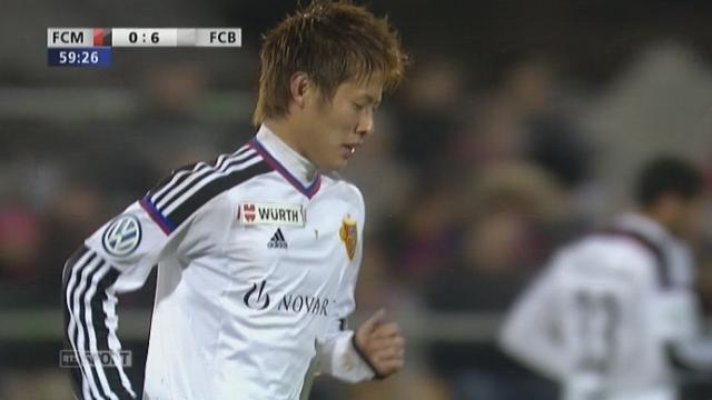 FC Münsigen - FC Bâle (0-6): Yoichiro Kakitani marque dans la cage vide et s’offre le coup du chapeau