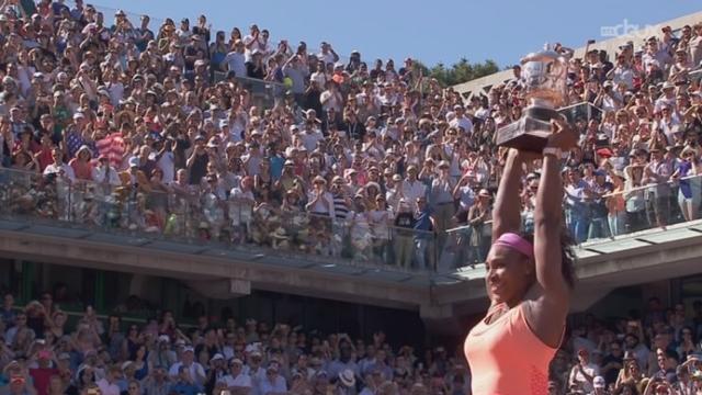 Finale dames, Serena Williams (USA) - Lucie Safarova (CZE) (6-3, 6-7, 6-2): la joie de la numéro 1 mondiale