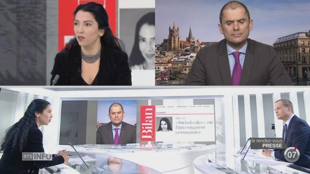 Le rendez-vous de la presse: Myret Zaki, rédactrice en chef du magazine Bilan, et Alain Jeannet, rédacteur en chef de l'Hebdo, débattent de l'affaire Swissleaks