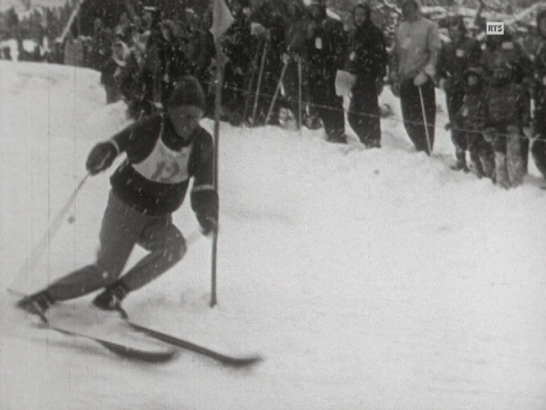 Slalom spécial messieurs des épreuves du Lauberhorn en 1958. [RTS]