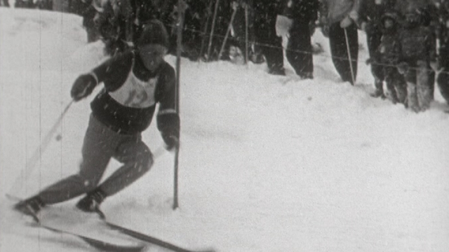 Slalom spécial messieurs des épreuves du Lauberhorn en 1958. [RTS]