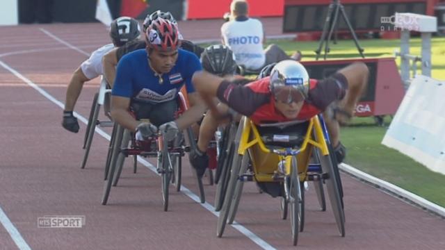 En leader, Marcel Hug (SUI) s’impose au 1500m en fauteuil roulant