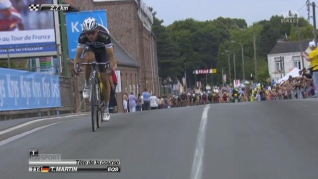 4e étape (Seraing-BEL – Cambrai-FRA, 223,5 km): Tony Martin (ALL) part à la conquête du maillot jaune à 3,4 km de l’arrivée