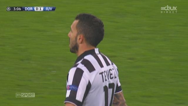 1-8, Borussia Dortmund - Juventus (0-1): ouverture du score pour la Juventus par Calos Tevez d’une sublime frappe de 25 mètres