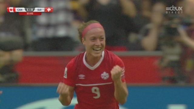 1-8, Canada - Suisse (1-0): Josee Belanger ouvre le score pour les Canadiennes d'une frappe imparable du pied gauche