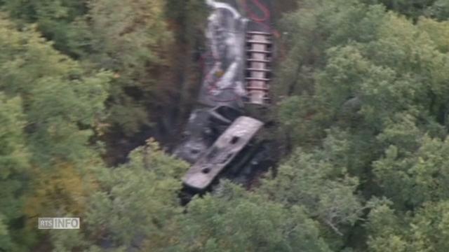 Images aériennes du site de l'accident en Gironde