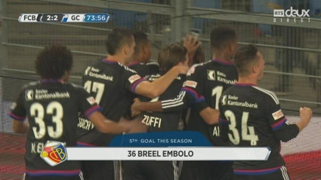 FC Bâle – Grasshopper (2-2): Breel Embolo égalise pour le FC Bâle! L'international Suisse ne laisse aucune chance au portier Zurichois