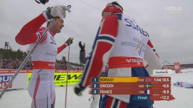 Relais messieurs 4x10km: nouveau titre pour les Norvégiens devant la Suède et la France, la Suisse termine 5e