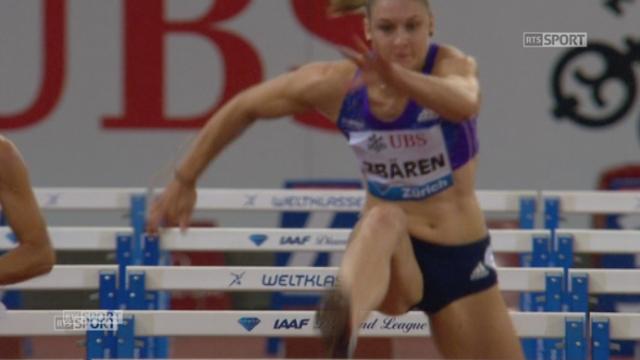 100 m haies dames. 12’’89 et une nette victoire pour Noemi Zbären (SUI)