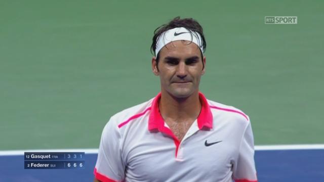 ½ Richard Gasquet [FRA-12] - Roger Federer [SUI-2] (3-6 3-6 1-5). Moins d’une heure et demie pour Federer pour prendre la mesure du Français 16 aces à 1!