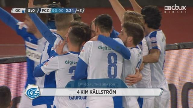 Grasshopper – FC Zurich (5-0): Kim Kallstrom marque dans le temps additionnel d'une superbe tête