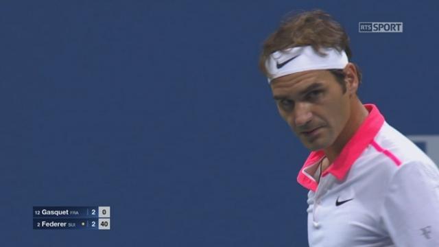½ Richard Gasquet [FRA-12] - Roger Federer [SUI-2] (2-3). Un jeu remporté par le Suisse avec 3 aces consécutifs