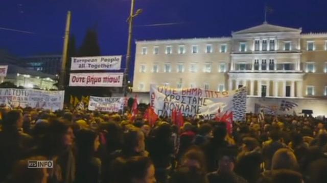 Manifestation devant le Parlement grec