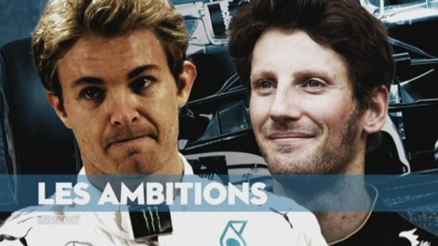 F1: interview de Nico Rosberg (pilote Mercedes) et de Romain Grosjean (pilote Lotus)