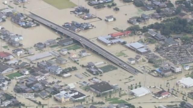 La ville de Joso dans le nord est du Japon est touchee par de severes inondations