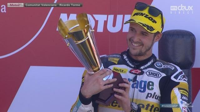 Moto2: la joie des deux espagnols et du Suisse qui réussit une bonne fin de saison