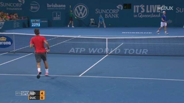 Tennis: Roger Federer se qualifie pour la finale de Brisbane en battant l'Australien Duckworth sur un score net (6-0, 6-1)