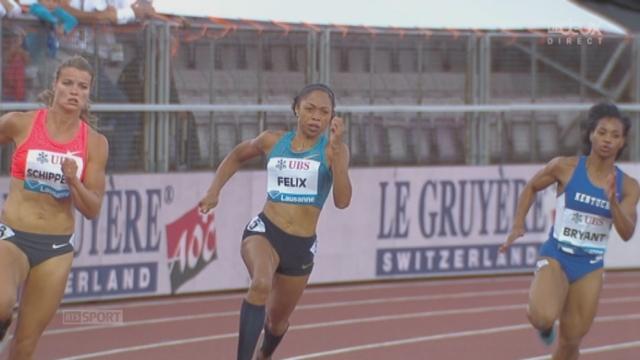 200m dames: victoire d’Allyson Felix (USA). Munjiga Kambudji (SUI) termine en dernière position
