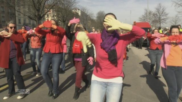 Flashmob pour la Journée des femmes a Genève