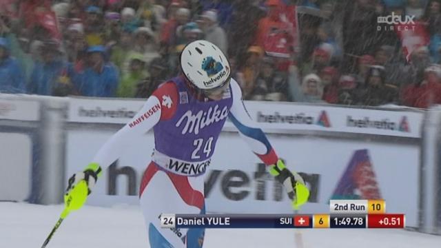 Slalom messieurs, 1re manche: Daniel Yule (SUI) prend de gros risque et termine 15e