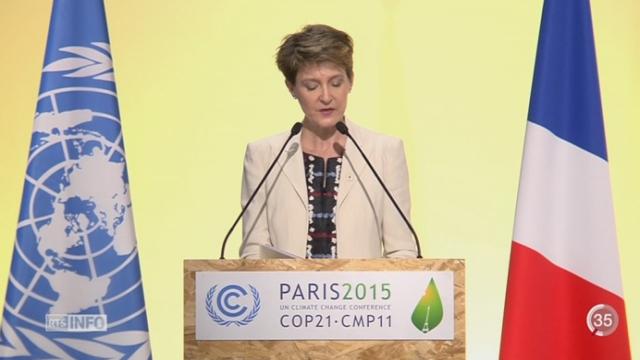 COP21: Simonetta Sommaruga a révélé au nom de la Suisse ses ambitions pour le climat