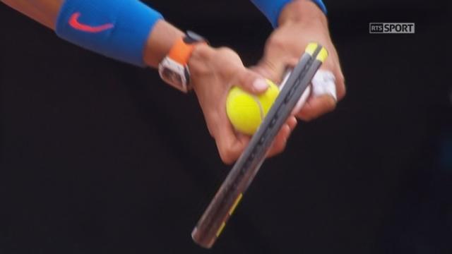2e tour messieurs, Nicolas Almagro (ESP) - Rafael Nadal (ESP-6) (4-6). Un Nadal appliqué remporte la 1re manche