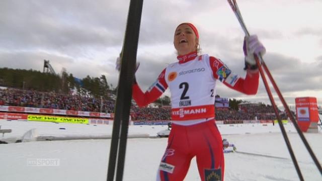 Skiathlon, 15 km dames: Therese Johaug (NOR) remporte la médaille d’or devant Charlotte Astrid Jacobsen (NOR) 2e et Kalla (SWE) 3e