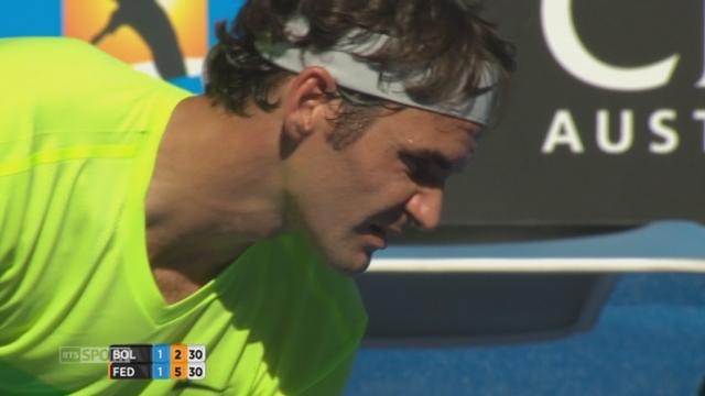 2e tour, Simone Bolelli (ITA) - Roger Federer (SUI) (6-3, 3-5, 2-6): le Bâlois gagne son deuxième set et ne laisse que des miettes à son adversaire