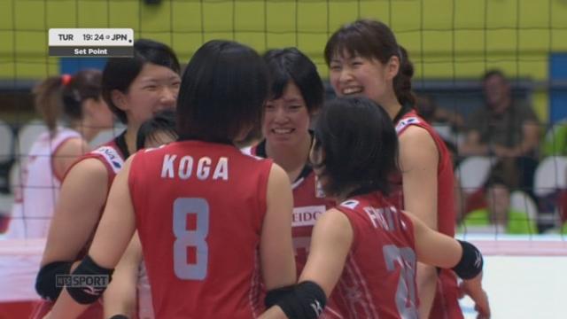 Finale, Turquie - Japon (22-25 19-25). Les Japonaises mènent 2 manches à rien en une heure
