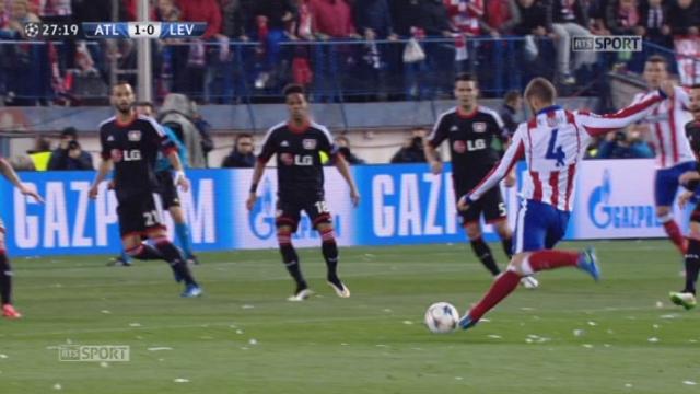 1-8, Atlético Madrid - Bayer Leverkusen (1-0): ouverture du score pour l’Atlético Madrid par un tir de Mario Suarez