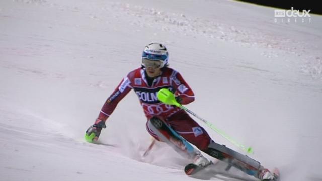 Slalom, messieurs, 2e manche: le Norvégien Henrik Kristoffersen remporte ce slalom