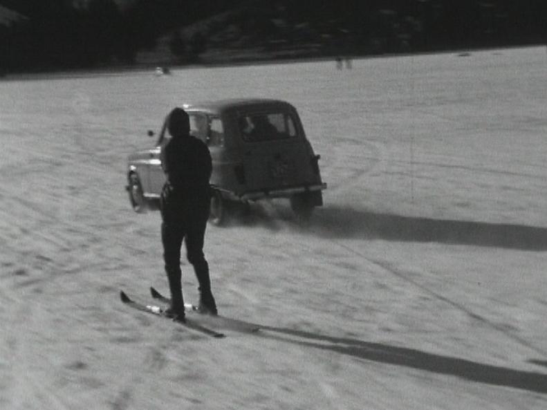 Elan de liberté sur le lac gelé, Lac Noir 1964. [RTS]