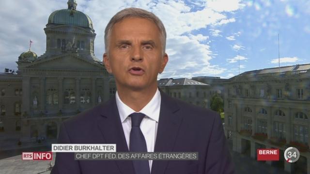 Crise des migrants: entretien avec Didier Burkhalter, membre du Conseil fédéral