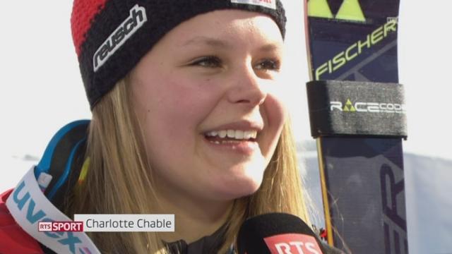 Slalom dames, 2ème manche: interview de Charlotte Chable après la course
