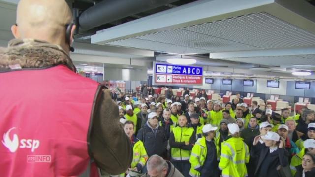 Débrayage des employés de Swissport a Genève