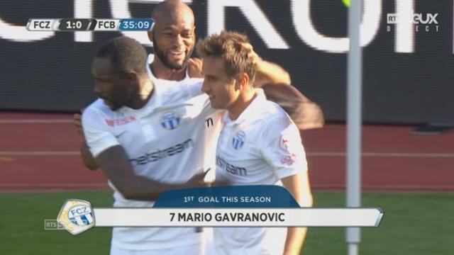 FC Zurich - FC Bâle (1-0) : ouverture du score pour les Zurichois par Gavranovic sur corner