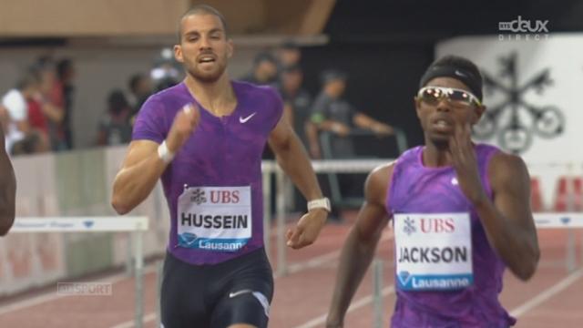 L’Américain Jackson remporte le 400m haies. Kariem Hussein (SUI) finit 6ème