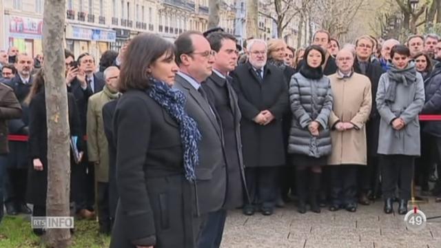 François Hollande s'est recueilli en silence sur les différents lieux des attentats de janvier 2015