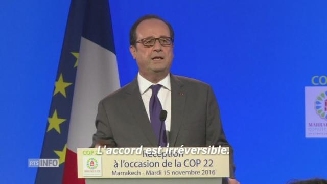 "L'accord sur le climat est irréversible", prévient François Hollande