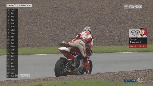 moto 2: Nakagami (JPN) chute et perd sa première place, mais peut repartir