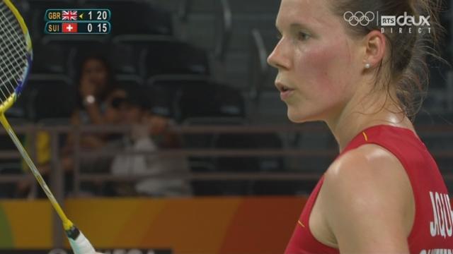Badminton dames : GBR-SUI (21-17-21-15) : Sabrina Jaquet s’incline en deux sets face à Kristy Gilmour