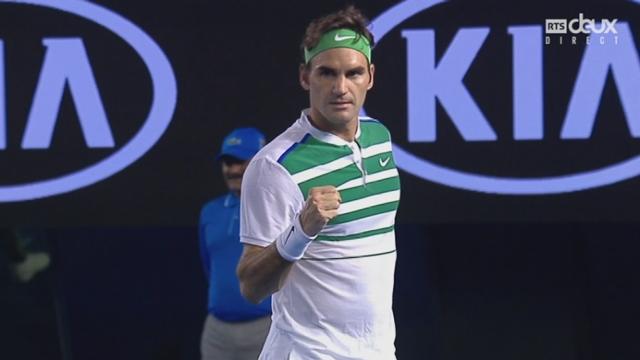 1-2 finale messieurs, Novak Djokovic (SRB) - Roger Federer (SUI) (6-1, 6-2, 3-6, 4-3): Magnifique échange entre les deux maîtres
